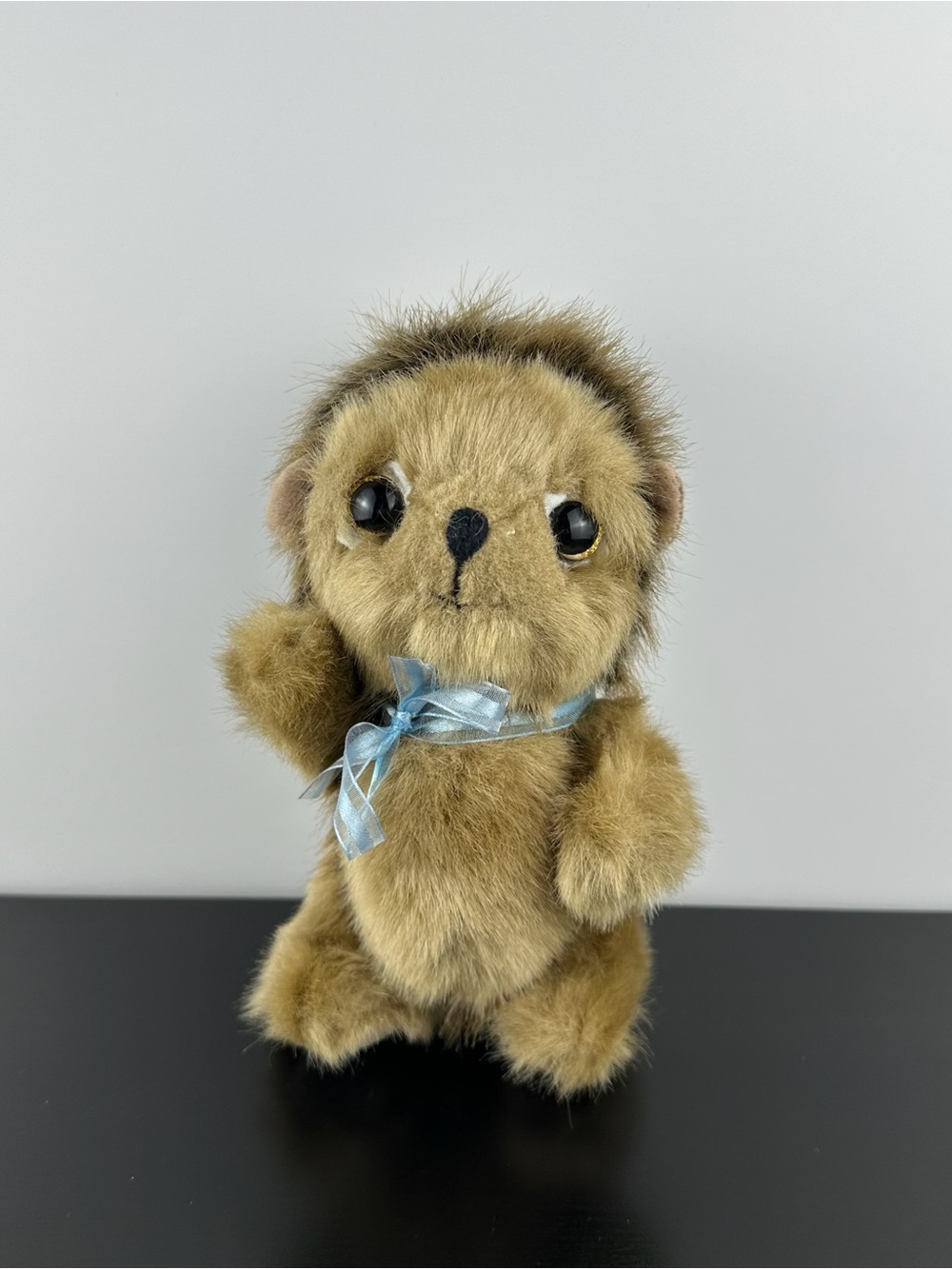 Bearington Collection Big Head Ted Herbie Hedgehog 8” Blue Bow Jointed Plush